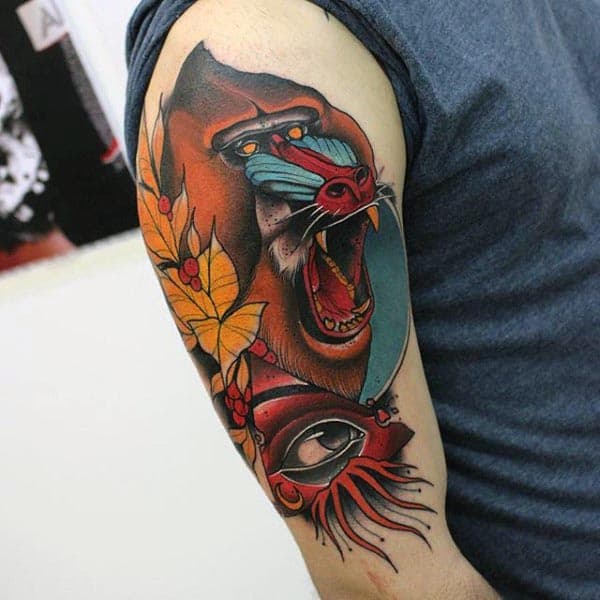 Ape Cool Neo Traditional Guys Arm Tattoo Design Inspiration