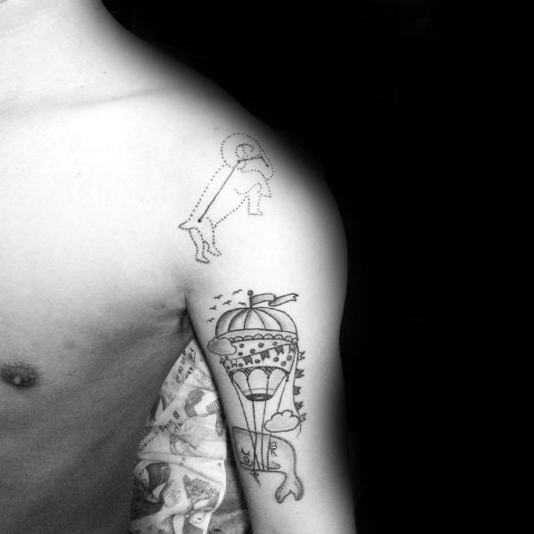 Aries Constellation Mens Shoulder Tattoo