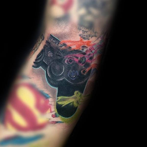 Arm 3d Controller Cool Male Playstation Tattoo Designs