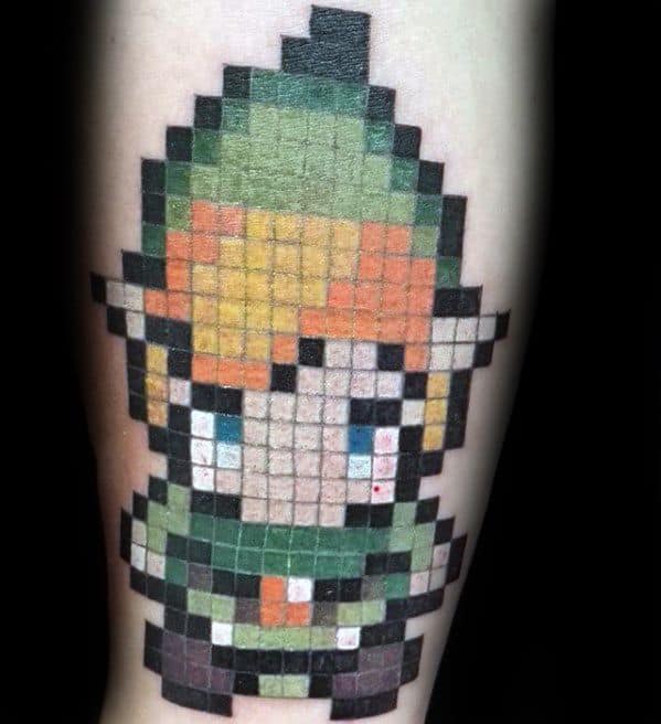 Arm 8 Bit Video Game Pixel Guys Tattoo Ideas