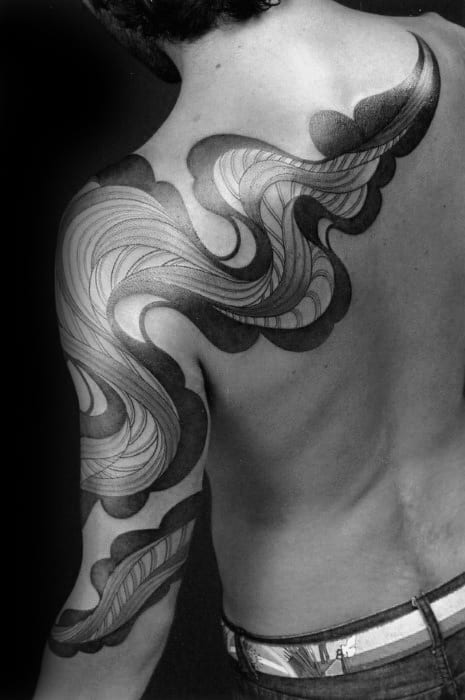 Arm And Shoulder Eel Tattoo Ideas For Gentlemen