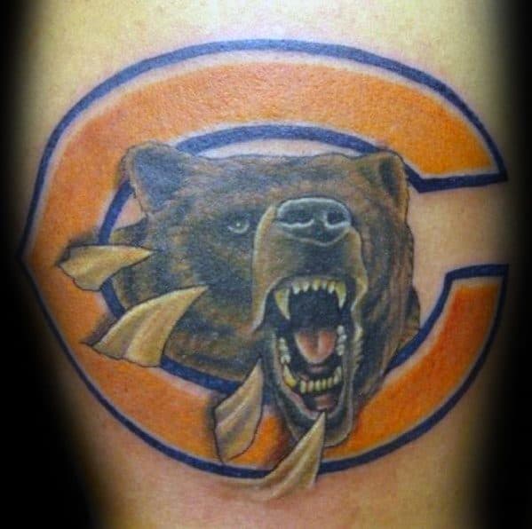 Arm Artistic Male Chicago Bears Tattoo Ideas