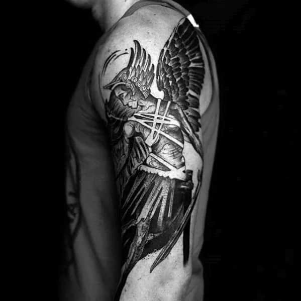 Arm Artistic Male Valkyrie Tattoo Ideas