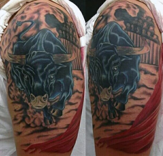 Arm Bulls Tattoo For Men
