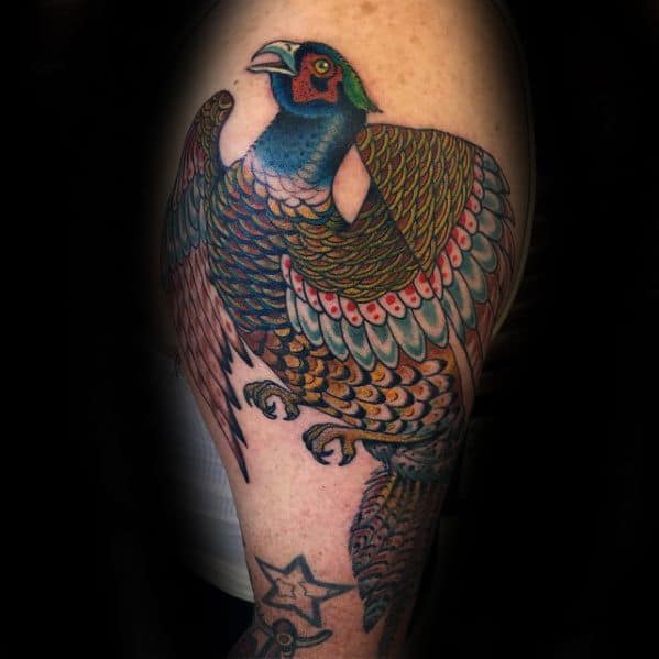 Arm Creative Pheasant Tattoos For Men
