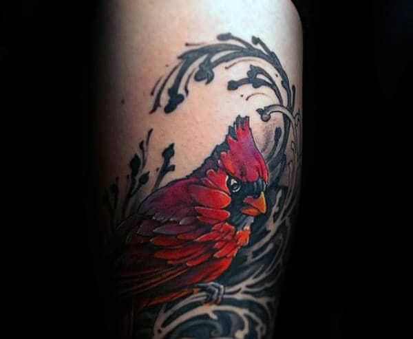 Arm Decorative Mens Cardinal Bird Tattoos