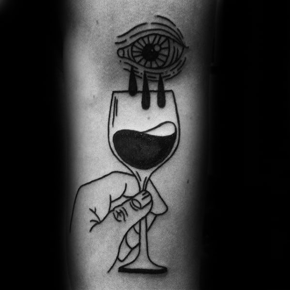 Arm Eye Tears Wine Male Tattoo Designs