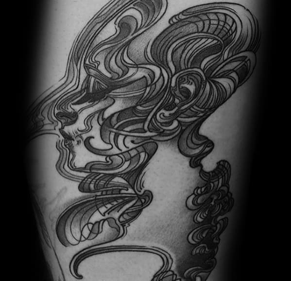 Arm Female Head Consciousness Mens Tattoo Ideas