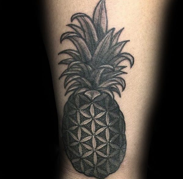 Arm Flower Of Life Geometric Manly Pineapple Tattoo Design Ideas For Men