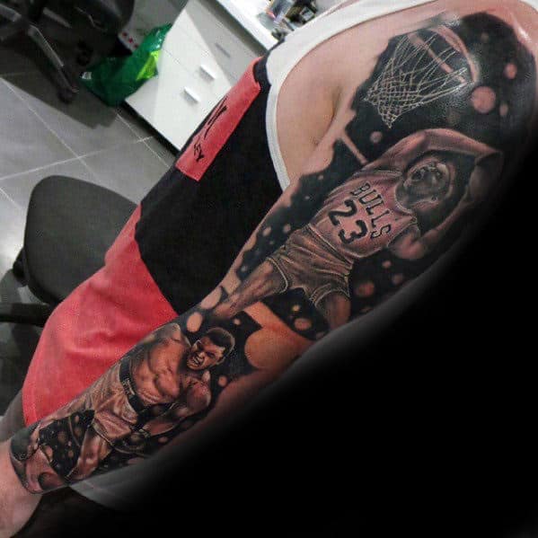 Arm Guys Dunk Basketball Chicago Bulls Tattoo
