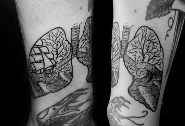 Arm Guys Lung Tattoos
