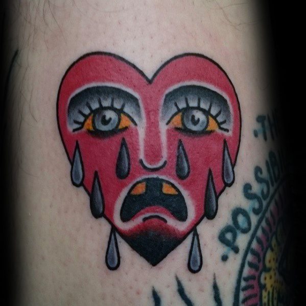 Arm Guys Tattoo Ideas Crying Heart Designs