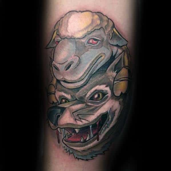 Arm Guys Wolf In Sheeps Clothing Tattoo Deisgns