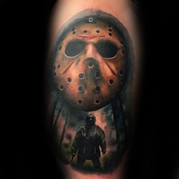 Arm Jason Mask Male Tattoo Designs