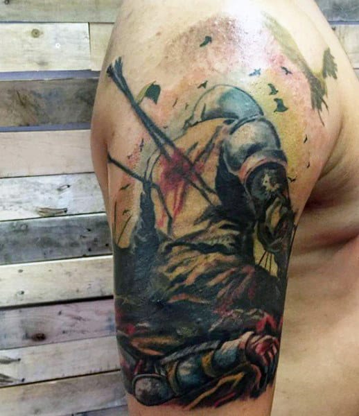Arm Knighthood Tattoos For Men