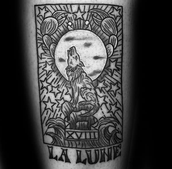 Arm La Lune Card Tarot Male Tattoos
