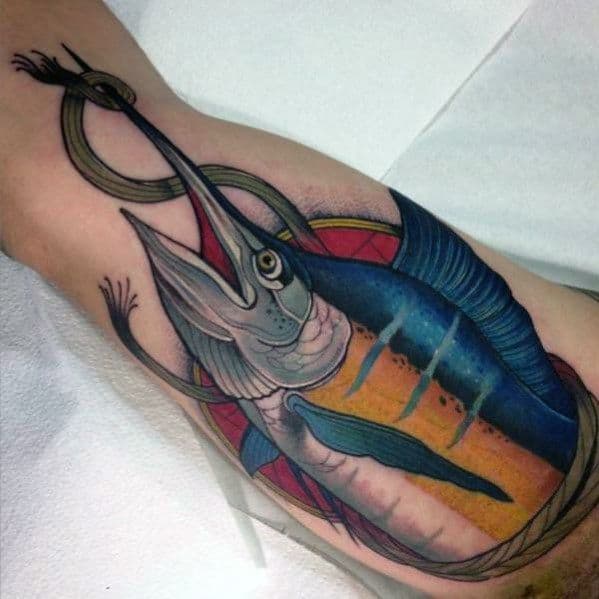 Arm Large Swordfish Male Tattoos