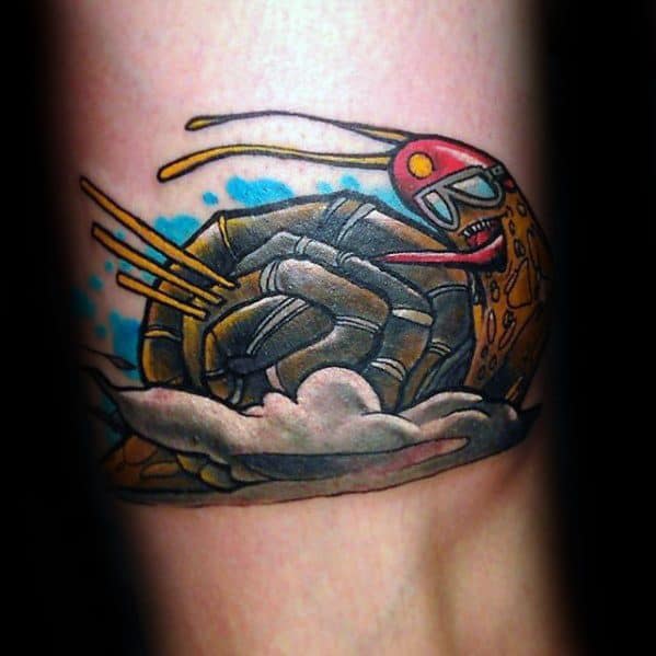 Arm Male Racing Snail Tattoo Ideas
