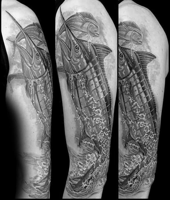 Arm Marlin Tattoo Ideas On Guys