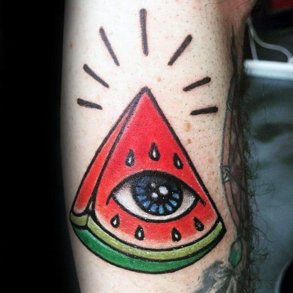 Arm Masculine Watermelon Eye Tattoos For Men