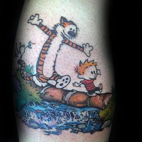 Arm Mens Calvin And Hobbes Tattoo Inspiration