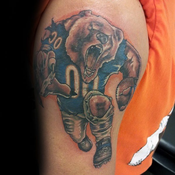 Arm Mens Tattoo Ideas With Chicago Bears Design