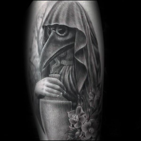 Arm Plague Doctor Tattoos For Gentlemen