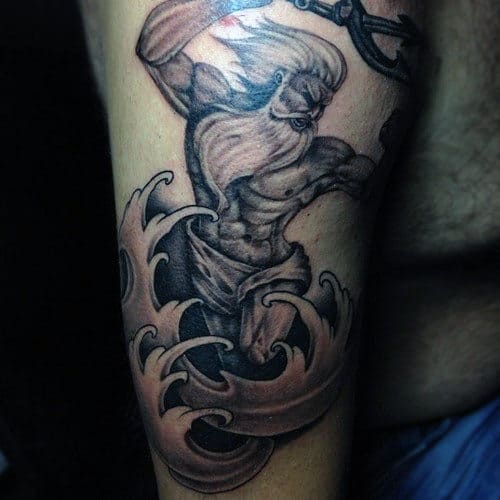 Arm Poseidon Greek God Tattoo Ideas For Guys