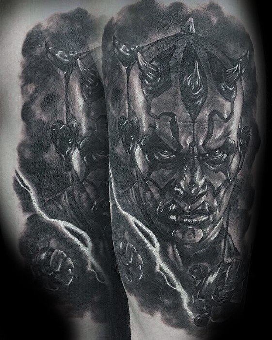 Arm Realistic Amazing Mens Darth Maul Tattoo Designs