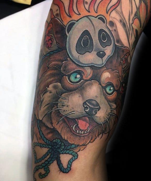 Arm Red Panda Tattoo On Men