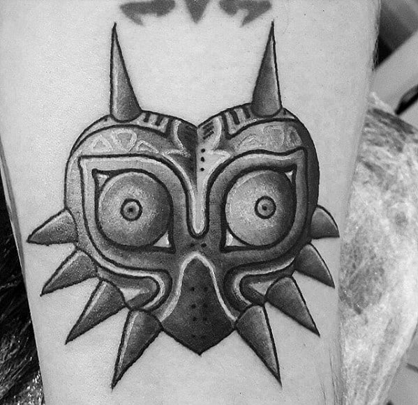 Arm Shaded Majoras Mask Male Tattoos