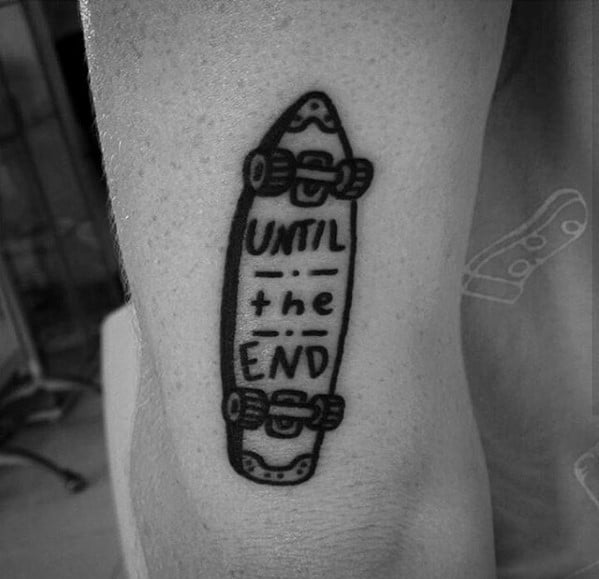 Arm Skateboard Until The End Simple Traditional Male Tattoos
