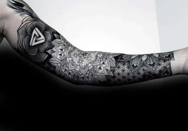 Arm Sleeve Remarkable Penrose Triangle Tattoos For Males