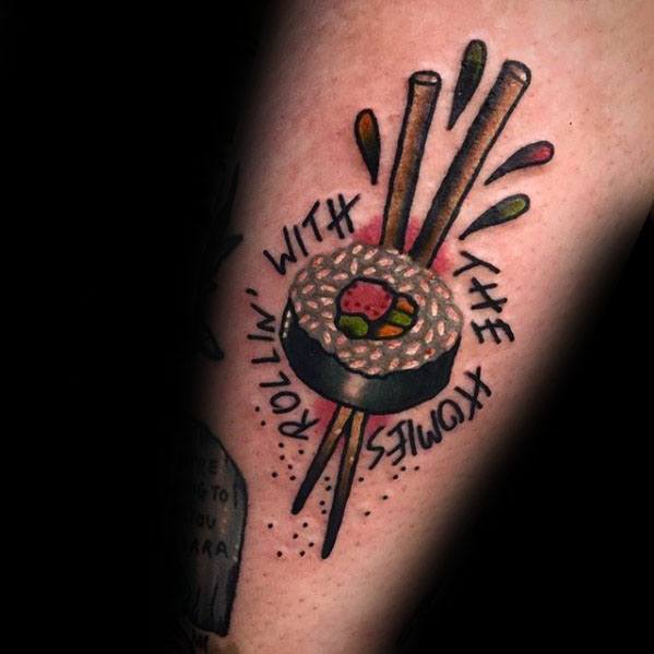 Arm Sushi Tattoos For Gentlemen