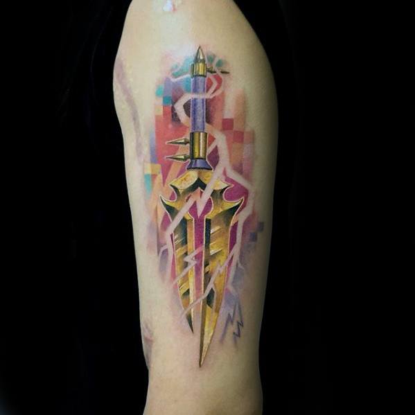 Arm Sword Guys Pixel Tattoo Design Ideas