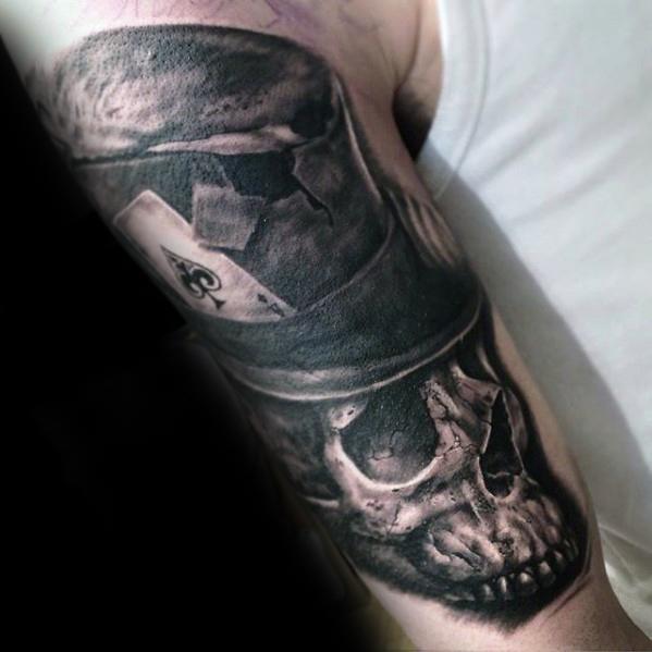 Arm Top Hat Tattoo Designs For Guys