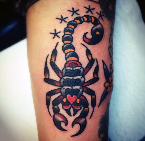 Arm Traditional Scorpion Male Tattoos