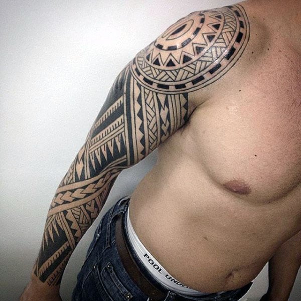 Arm Tribal Tattoo Designs For Guys Polynesian