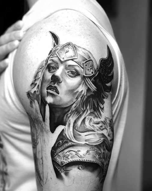 Arm Valkyrie Mens Tattoo Ideas
