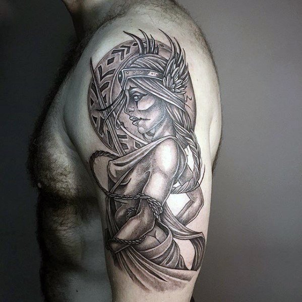 Arm Valkyrie Tattoo Designs For Men
