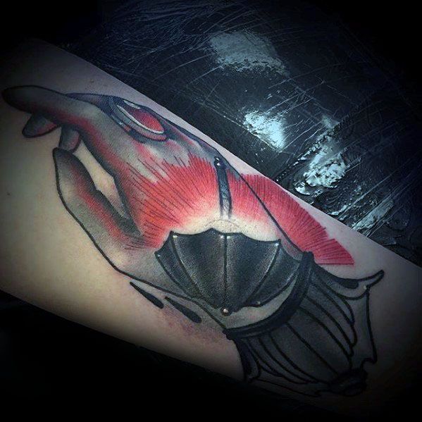 Arm Vintage Hand With Umbrella Tattoo Ideas For Gentlemen