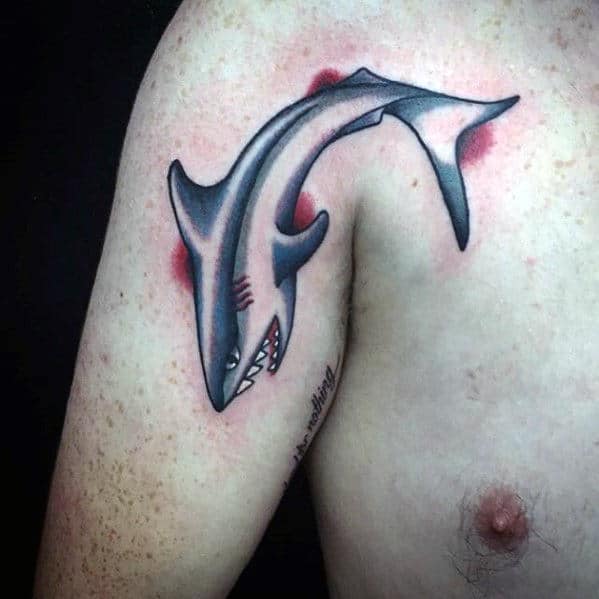 Arm Vintage Shark Mens Traditional Tattoos