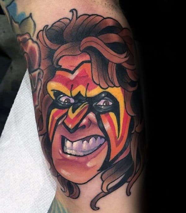 Arm0wrestling Tattoo Design On Man