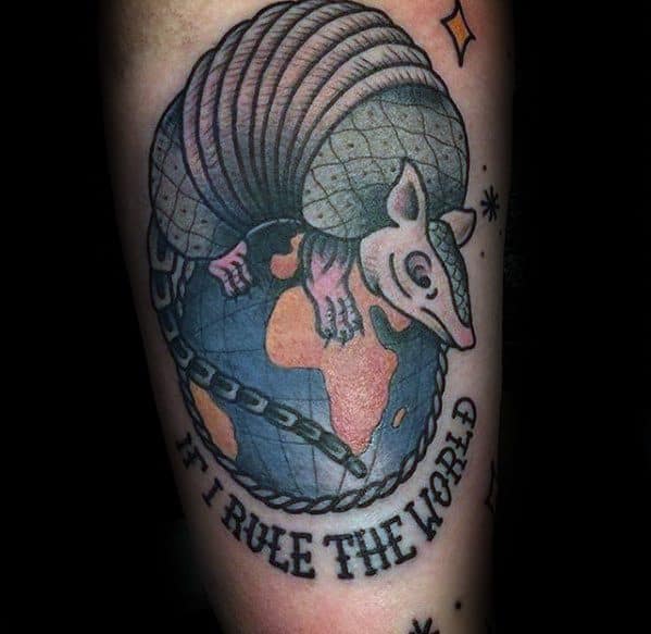 Armadillo Tattoo Design Ideas For Males Inner Arm Bicep