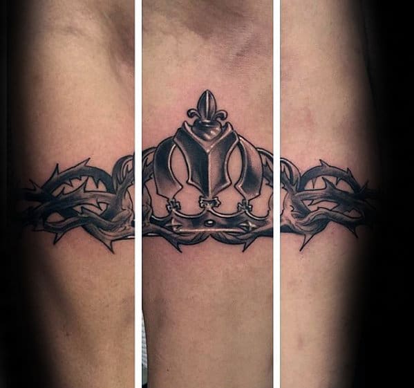 Armband Guys King Crown With Thorns Inner Forearm Tattoo