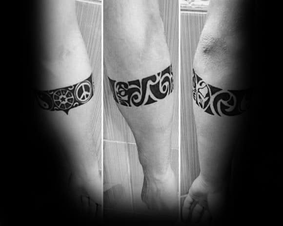 Armband Tribal Peace Sign Mens Tattoos