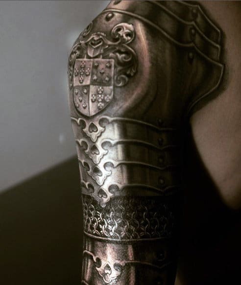 Armor Chain Tattoo For Men Full Sleeve