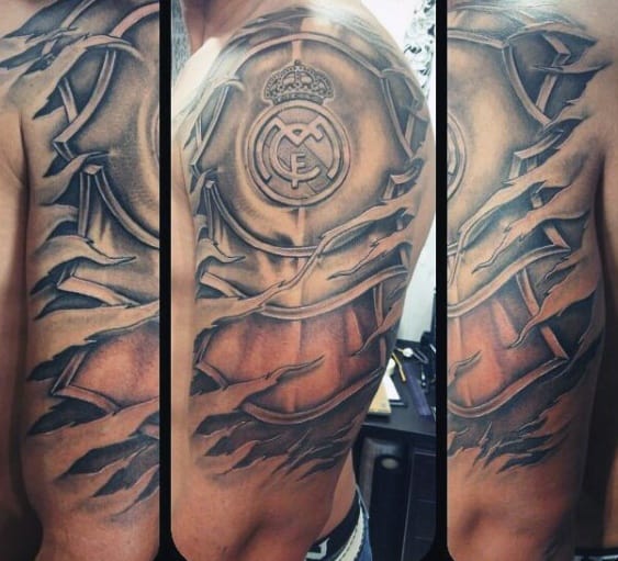 Armor Plate Real Madrid Guys Tattoos Half Sleeve