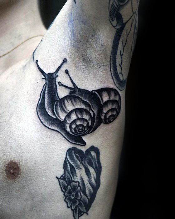 Armpit Snail Tattoo Design Ideas For Males