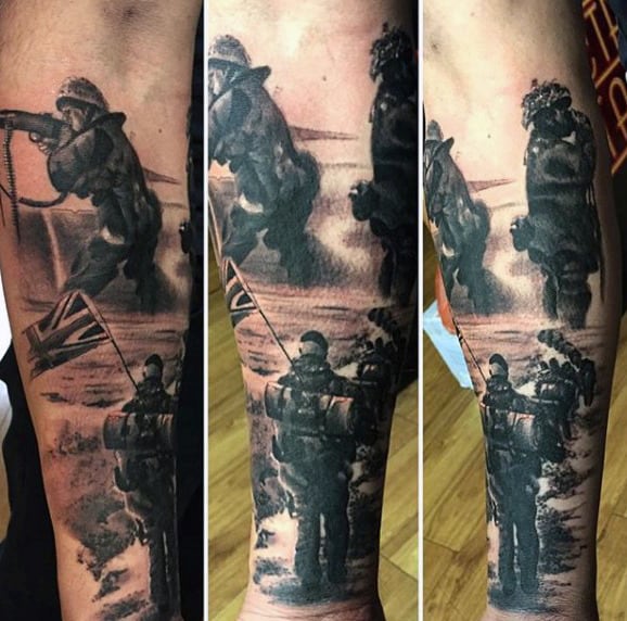 Army Memorial Tattoo Designs For Males